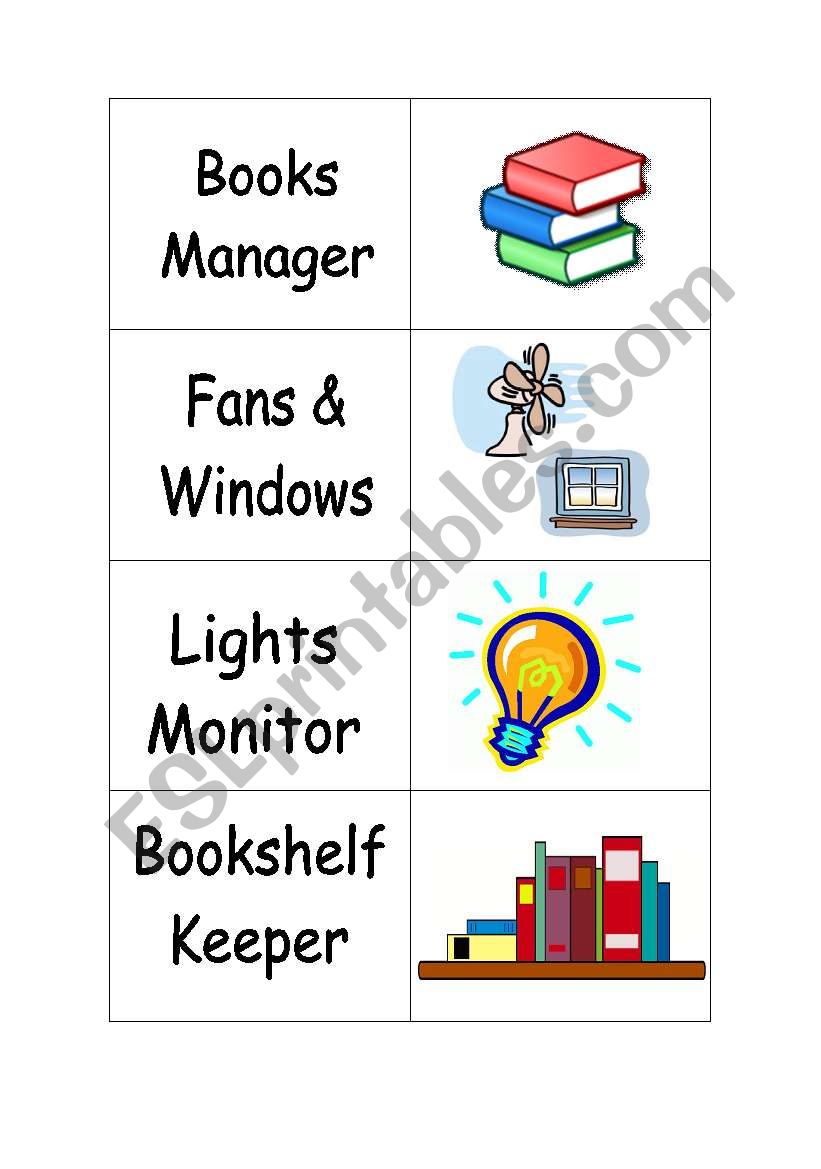 English worksheets: Classroom Helpers