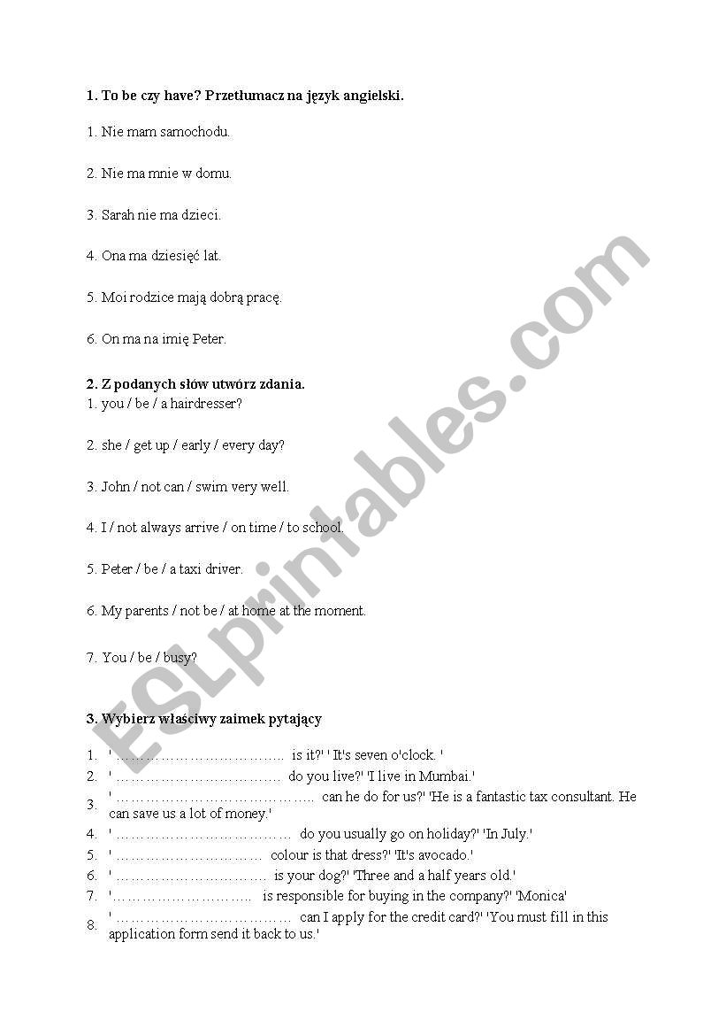 present simple worksheet