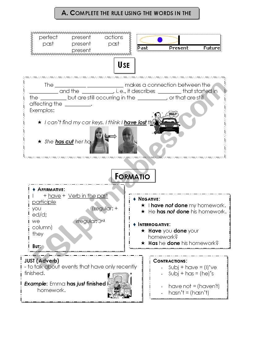 Present perfect worksheet