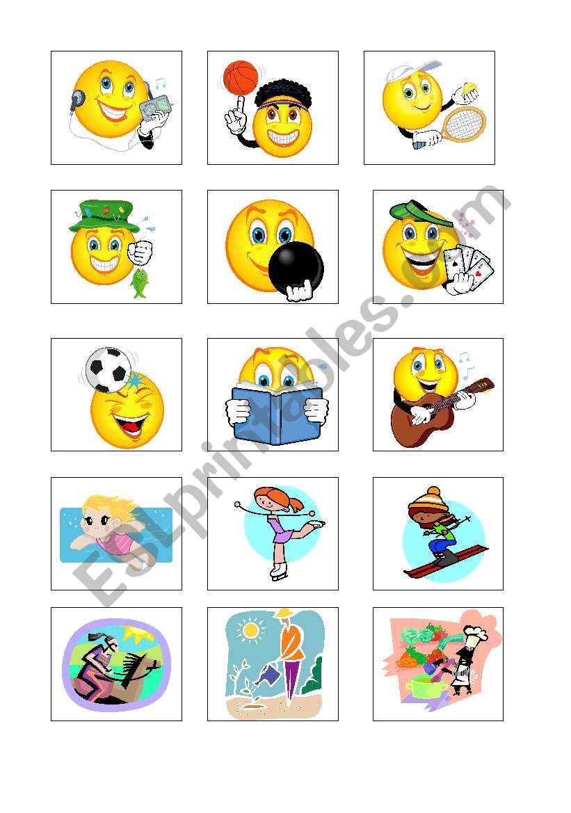 Free Time Activities FLASHCARDS