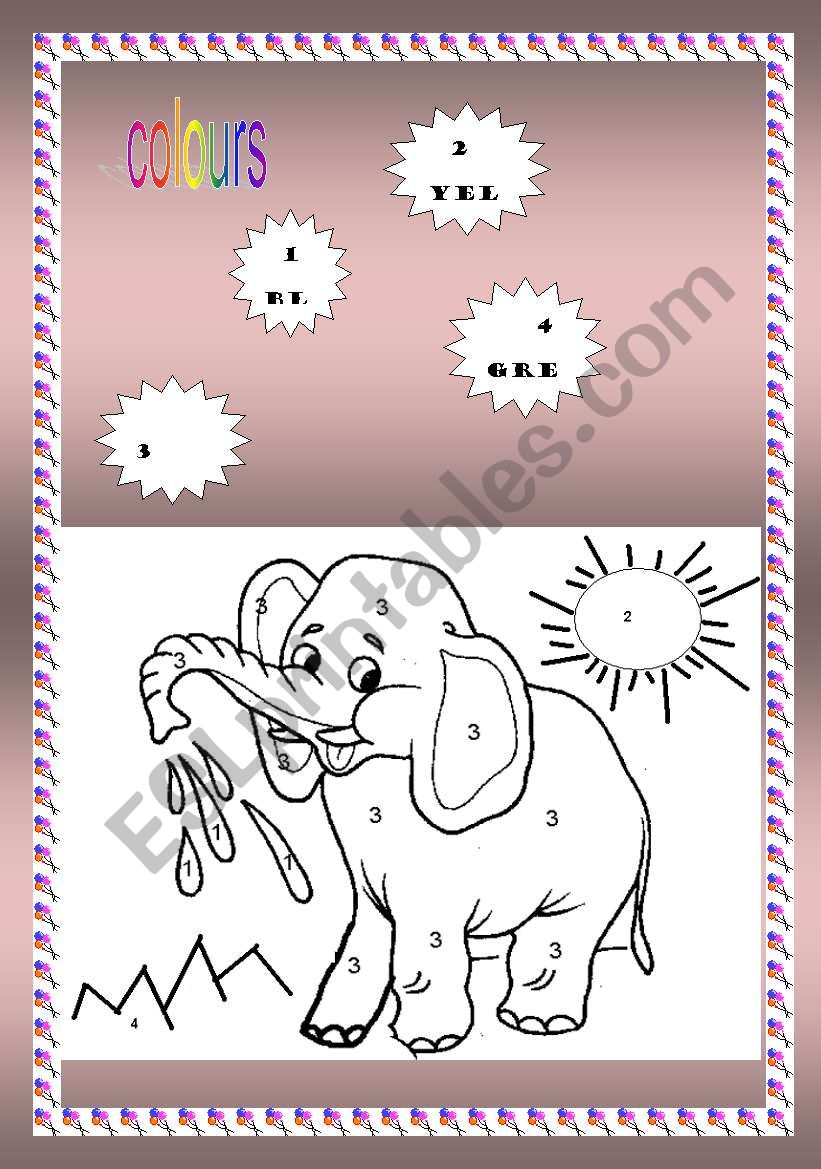 colour the elephant worksheet
