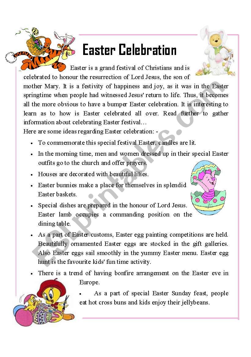 Easter celebration&Colours worksheet