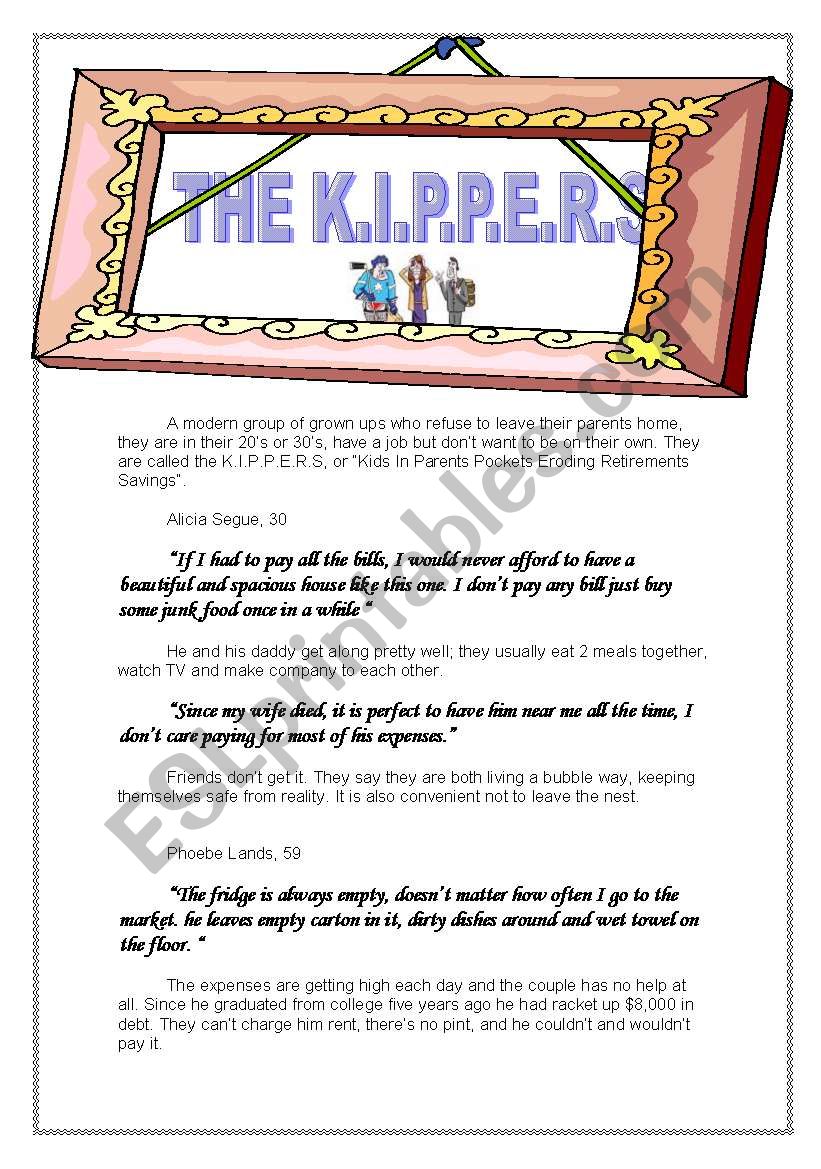 The K.I.P.P.E.R.S worksheet