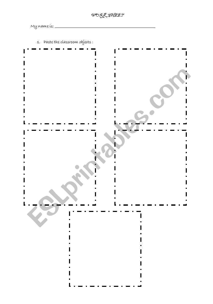 school objects cut objects worksheet
