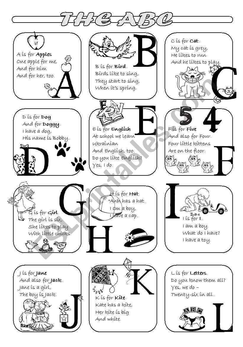 The ABC poems - Part 1 worksheet