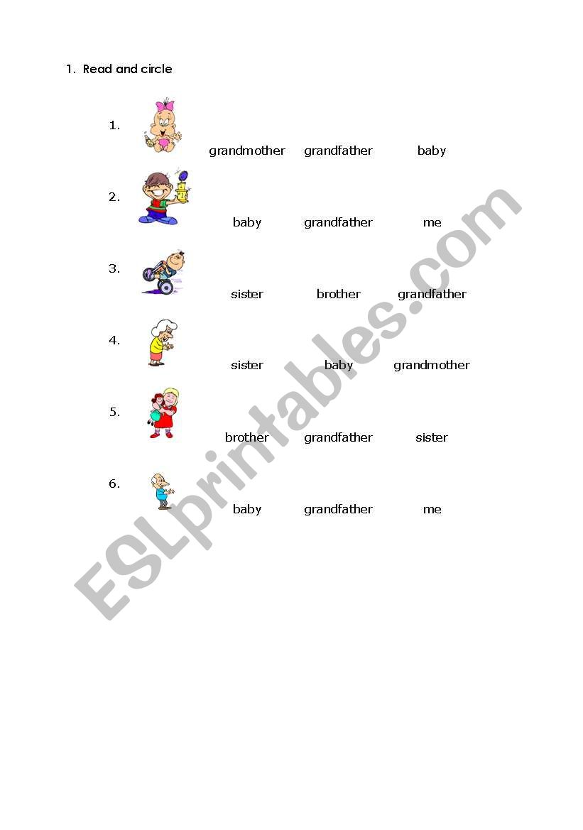 family worksheet