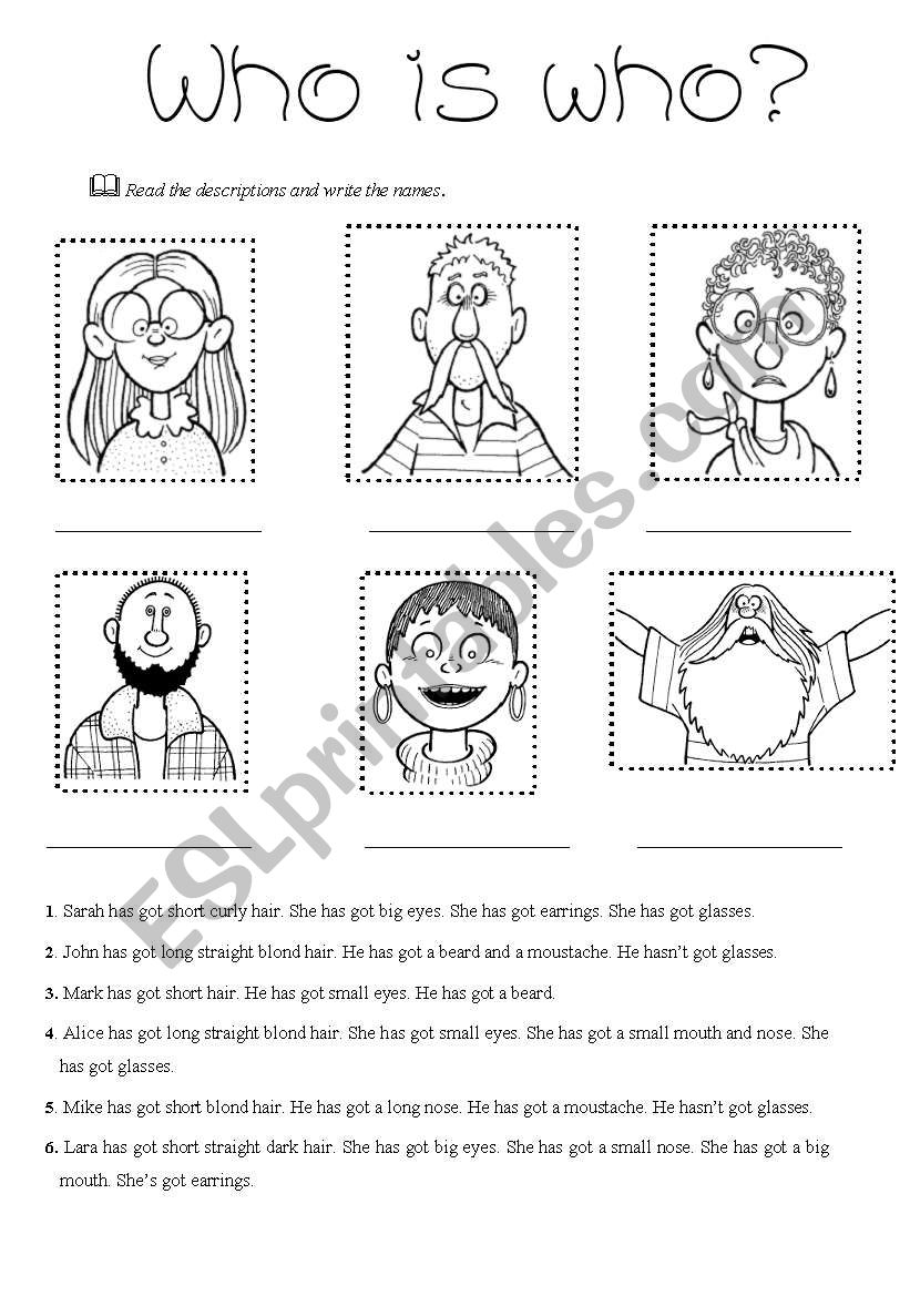 Describing People (2pages) worksheet