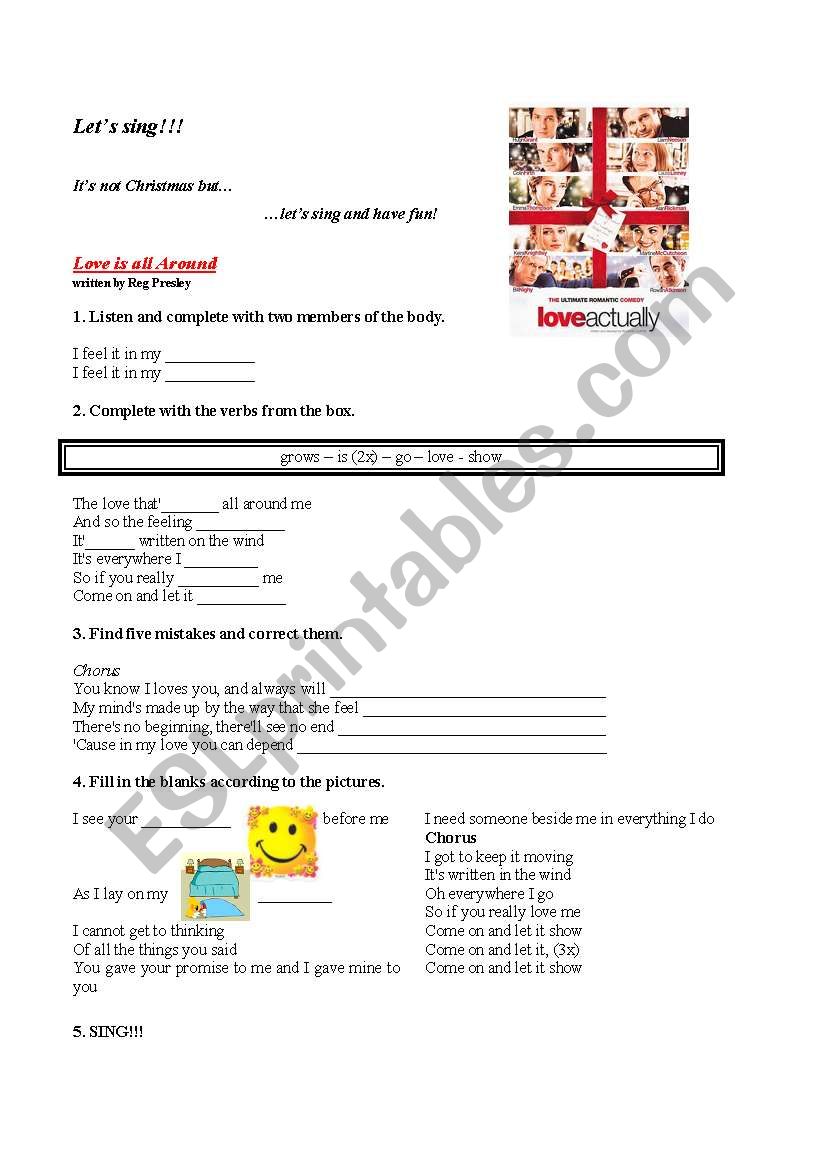 Christmas is all around us worksheet