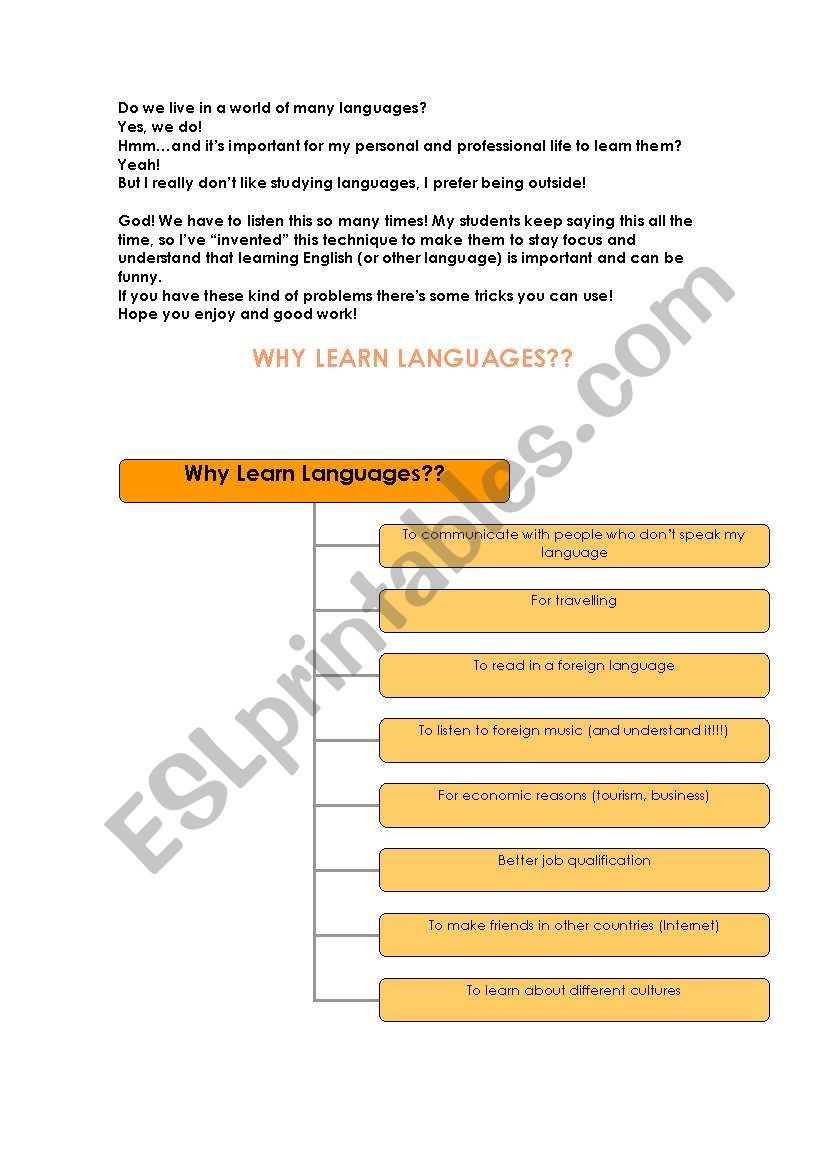 world of many languages worksheet