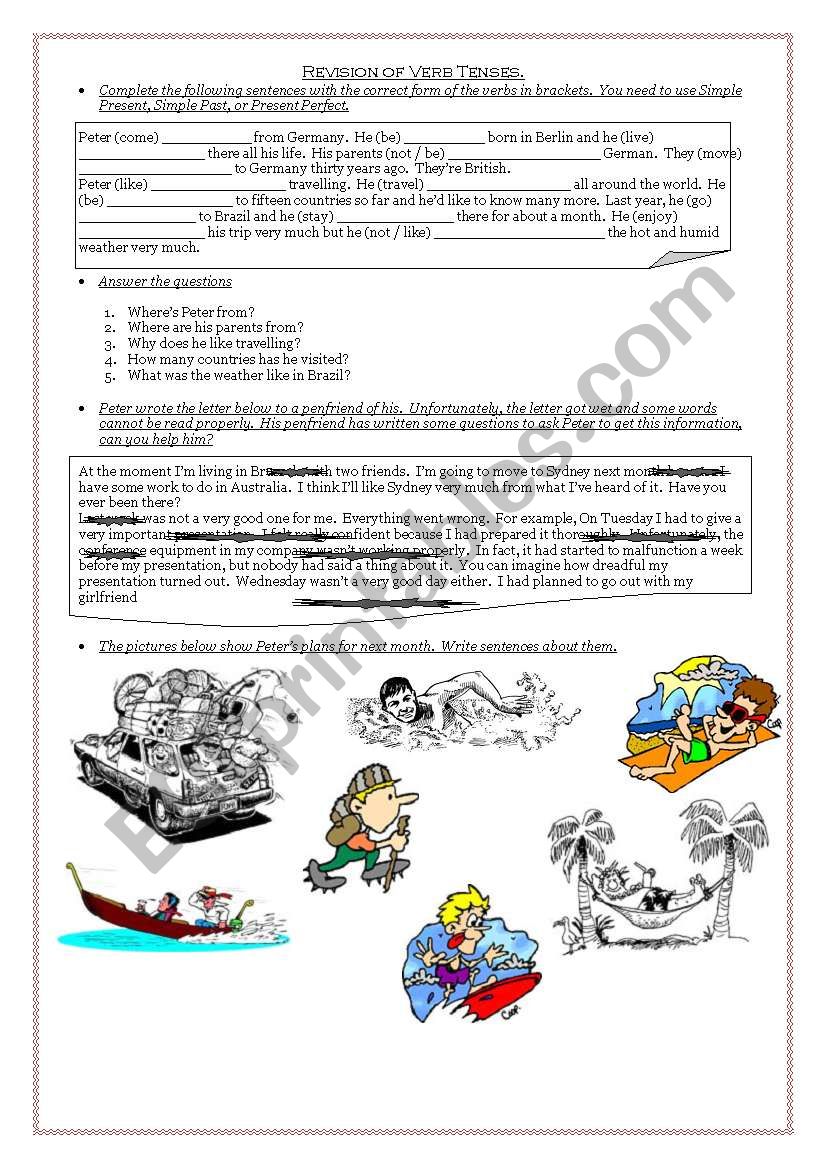 Verb Tense Practice ESL Worksheet By Jandra