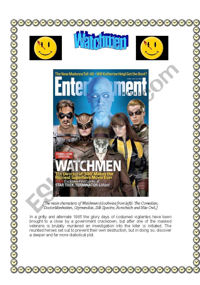 Watchmen Worksheet worksheet