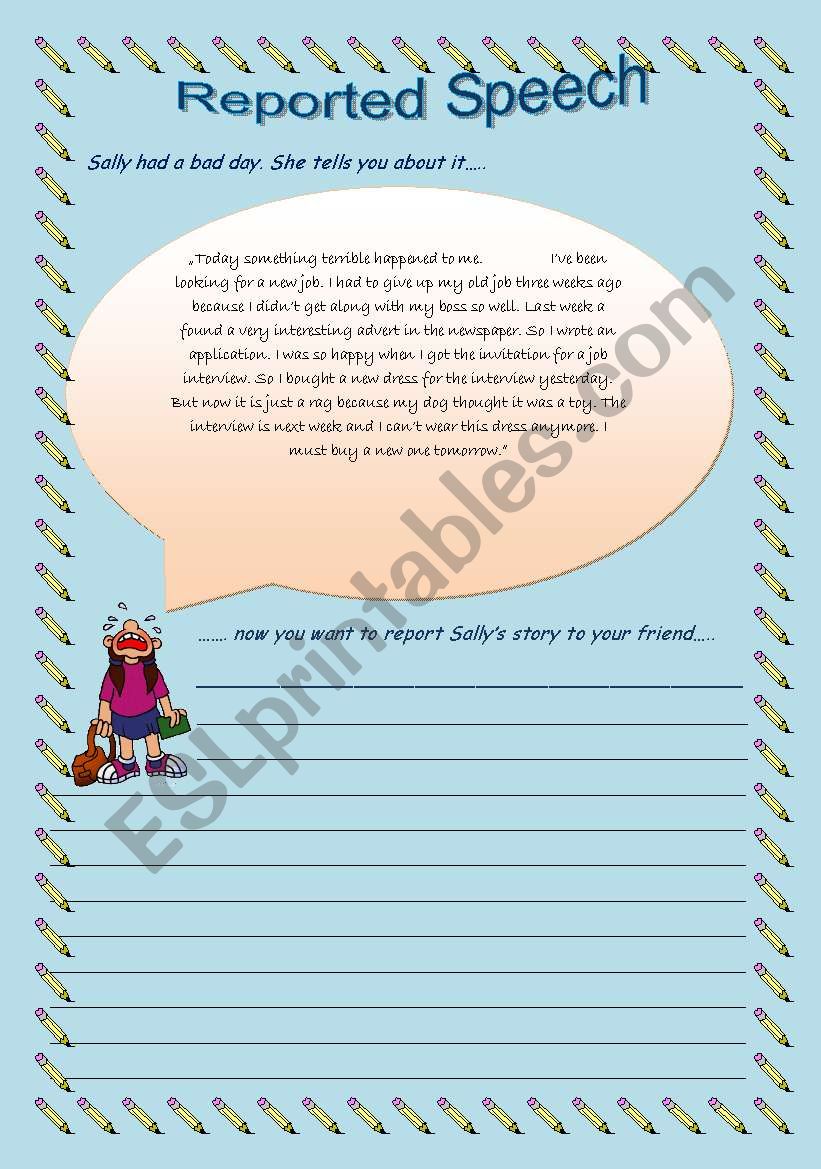 Reported Speech - Sally had a bad day