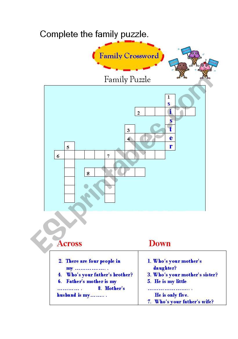 Family Puzzle worksheet