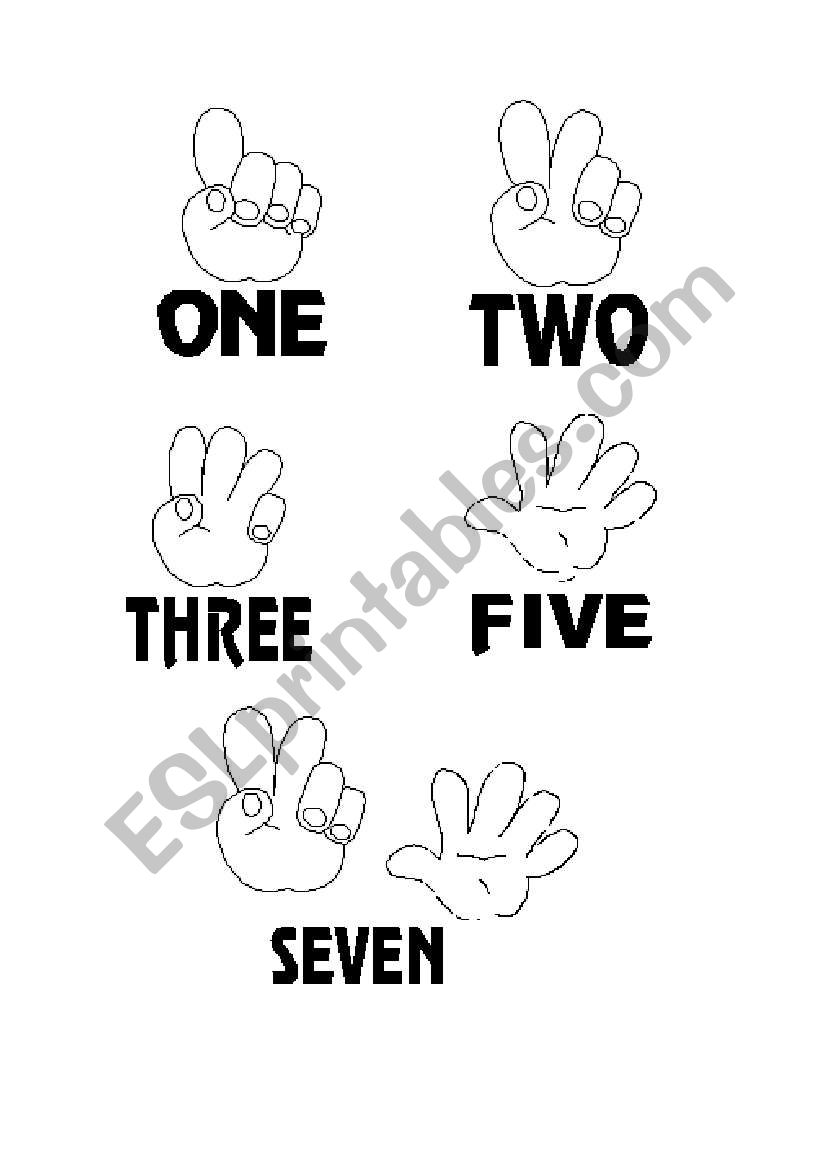 Numbers and fingers_B worksheet