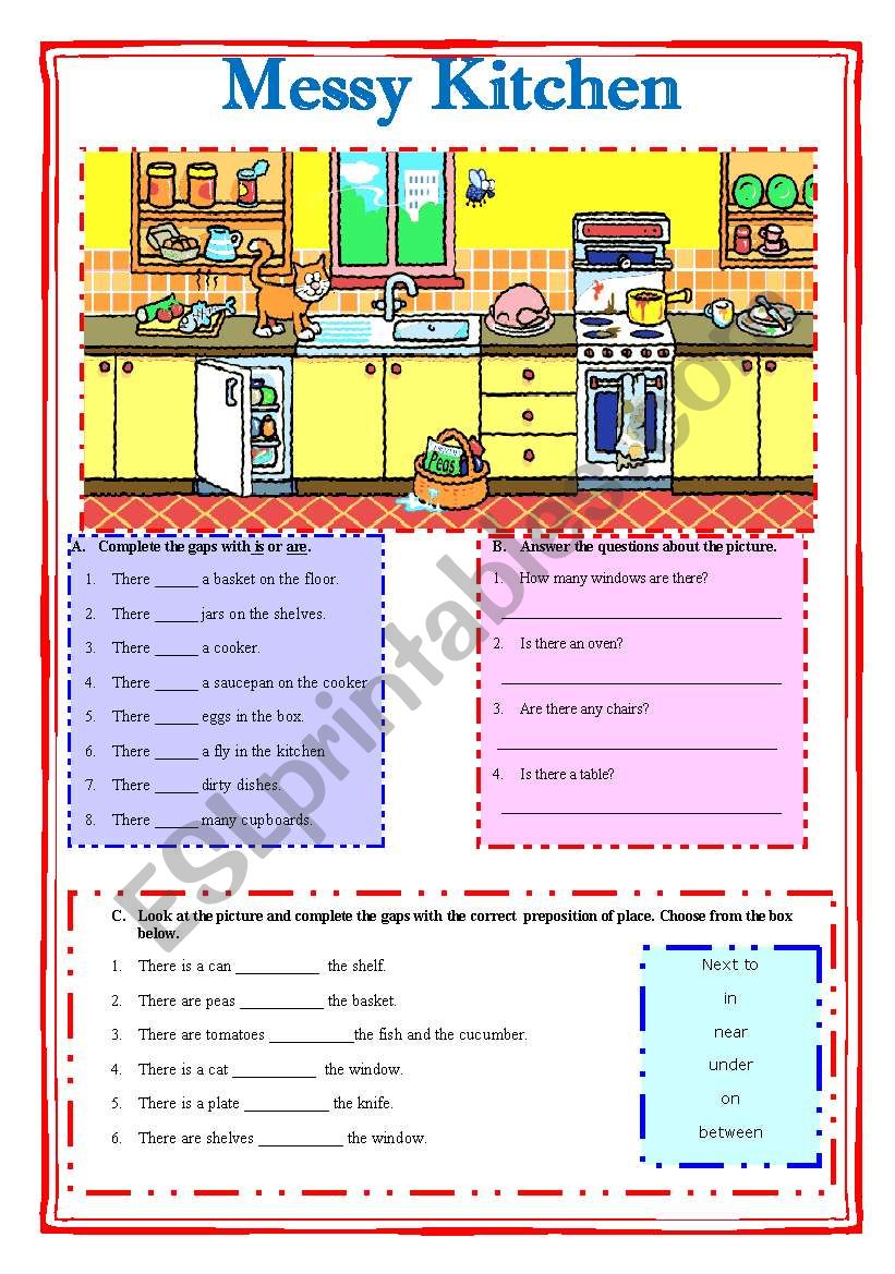 MESSY KITCHEN worksheet