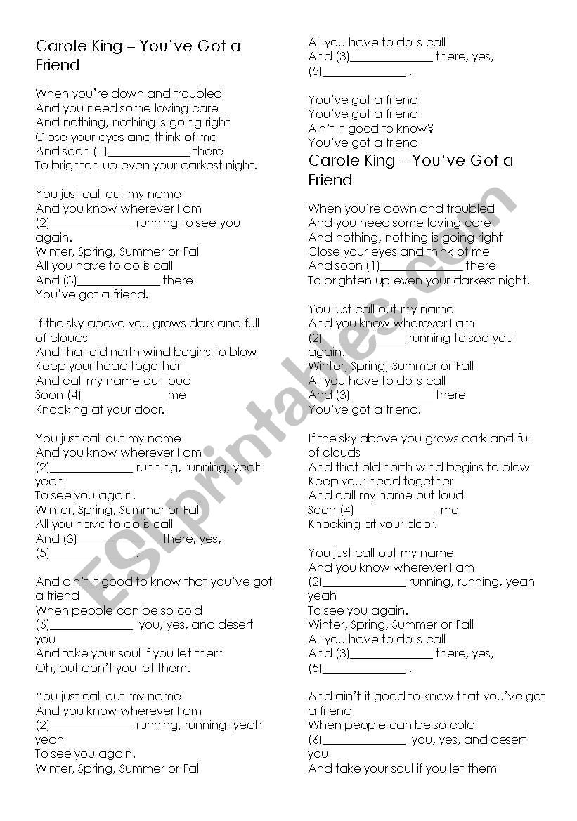 Future Tense with Will: song 