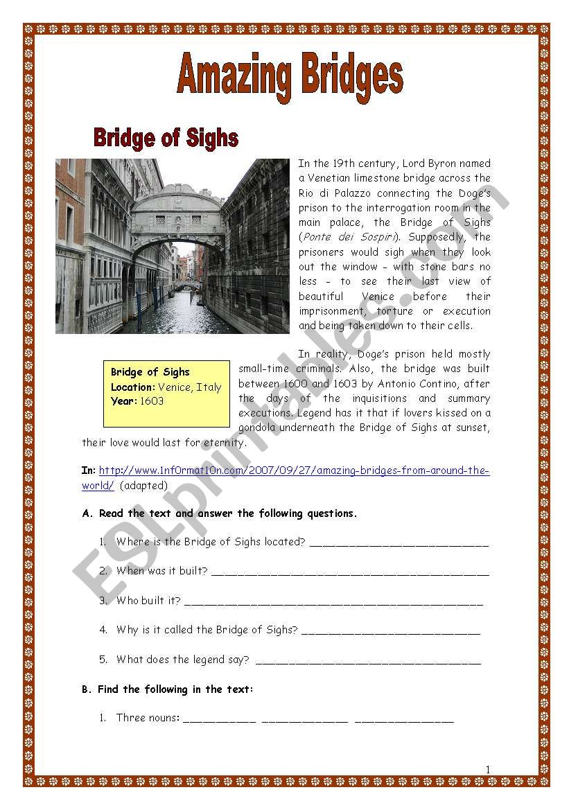Amazing Bridges 2 (21.03.09) worksheet