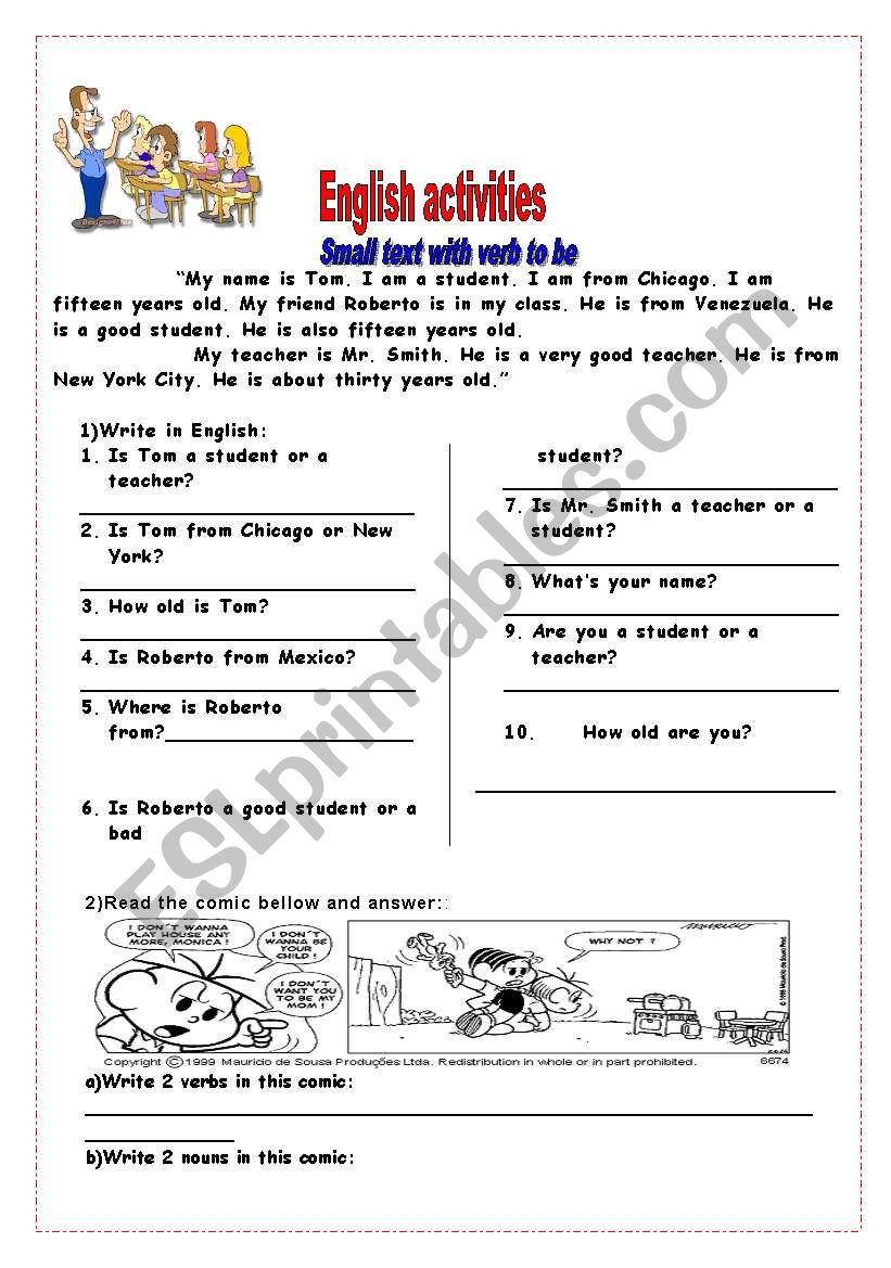 small text worksheet