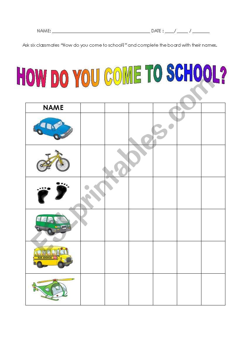 enquiry - how do you come to school?