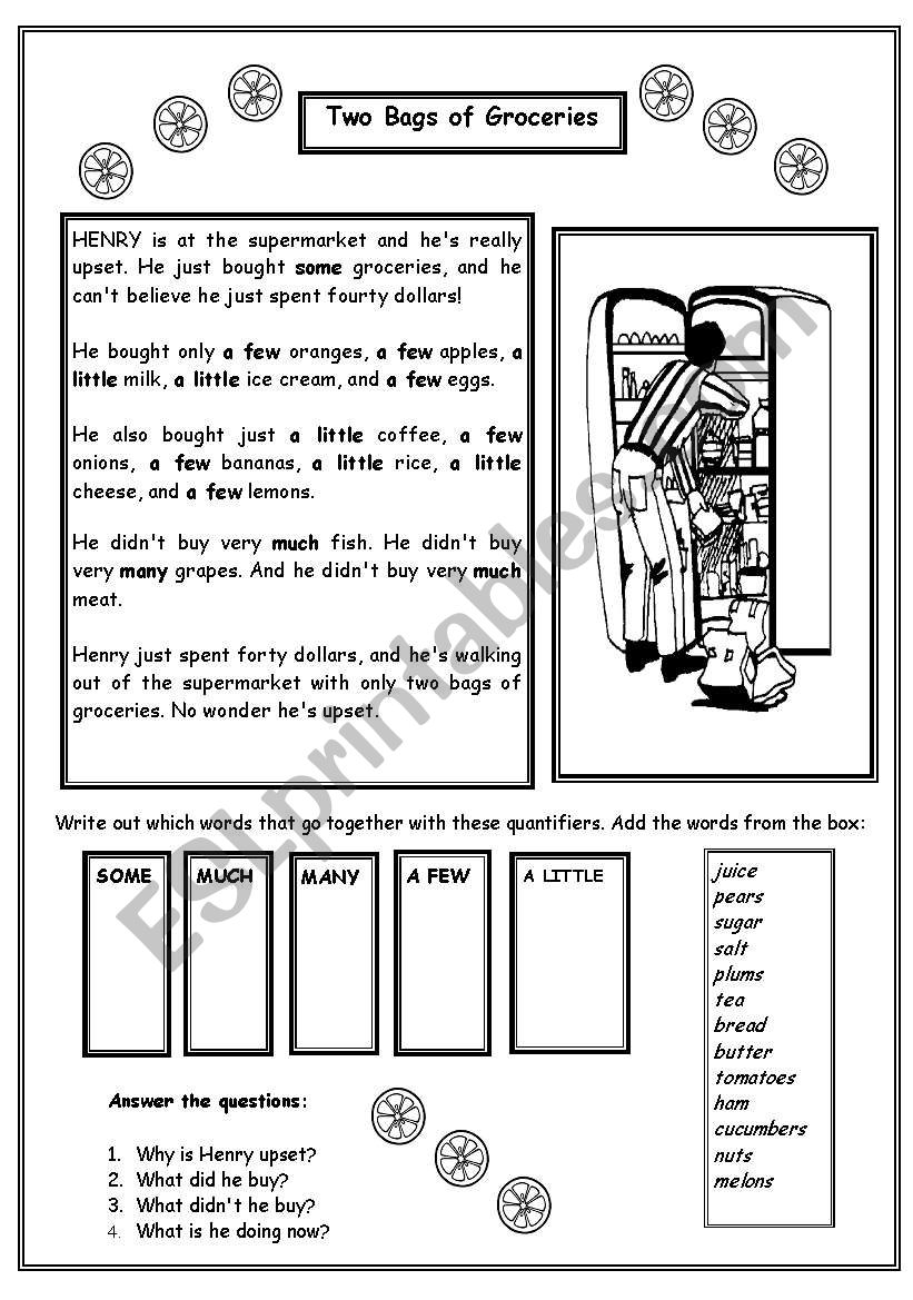 Quantifiers: A FEW, A LITTLE, SOME, MUCH, MANY