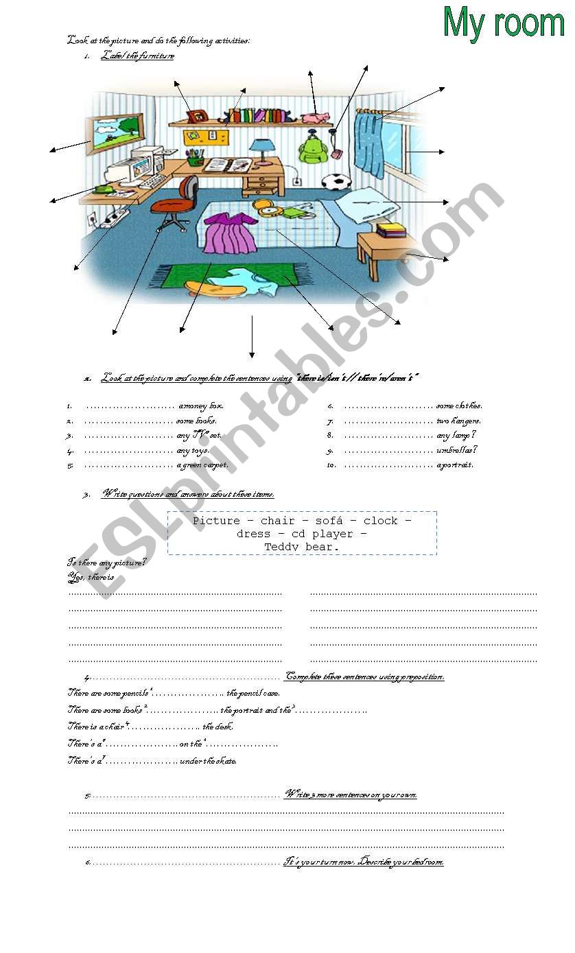 My room worksheet