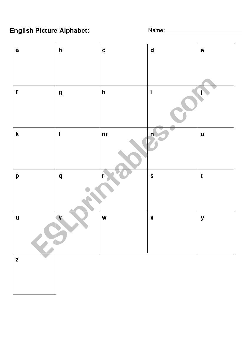 Picture Alphabet worksheet
