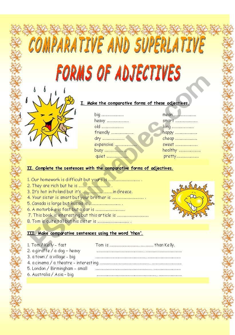 COMPARATIVES AND SUPERLATIVES OF ADJECTIVES