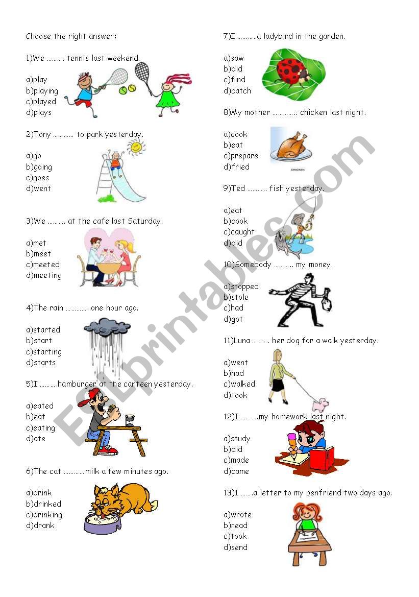 Simple Past Tense worksheet