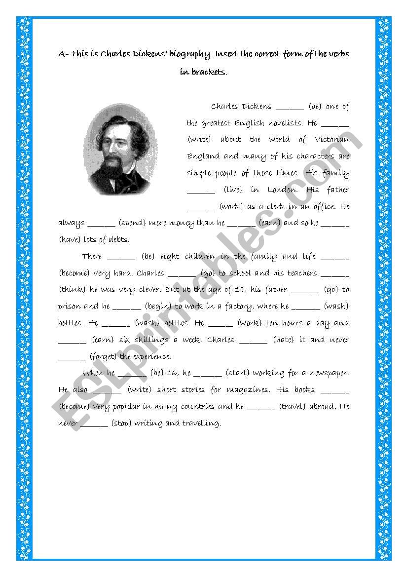 Charles Dickens _ Past Simple worksheet