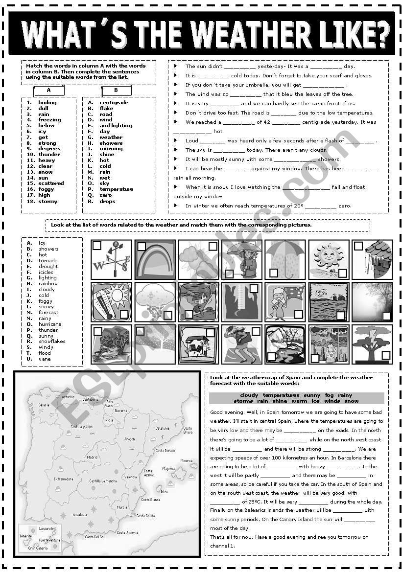 WHATS THE WEATHER LIKE? worksheet