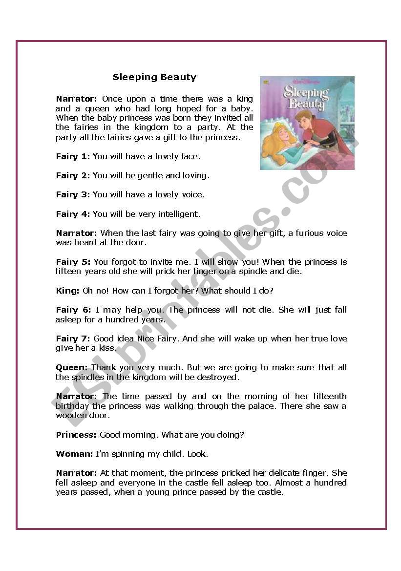 Sleeping beauty worksheet