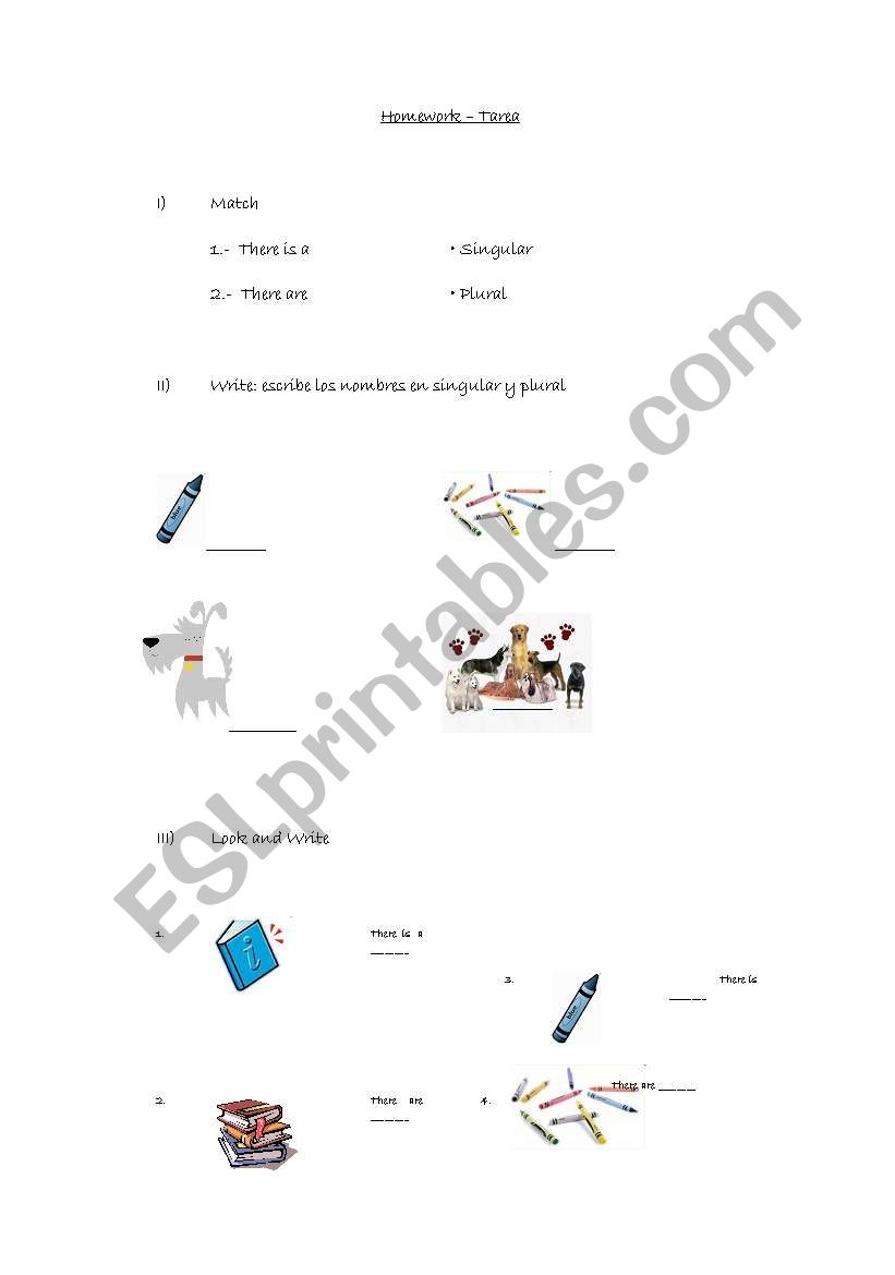 Homework there is/ there are worksheet
