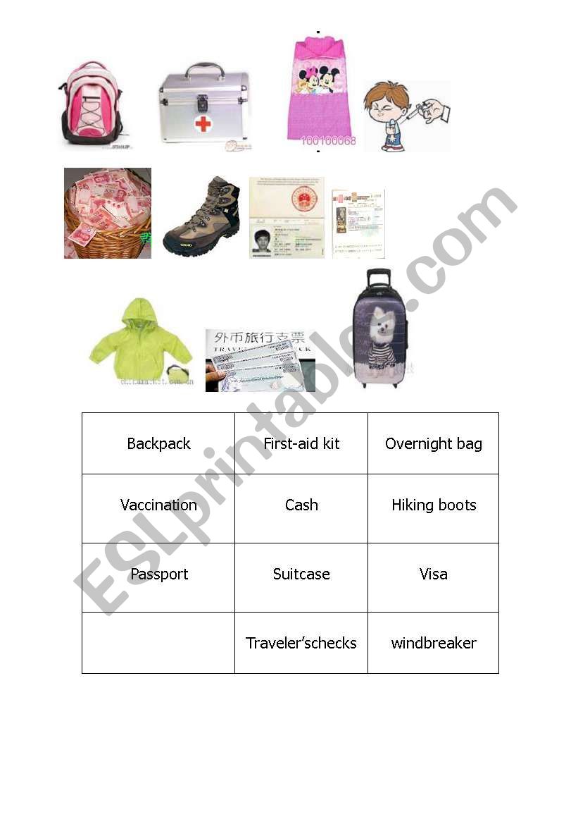 matching games for travel planning words