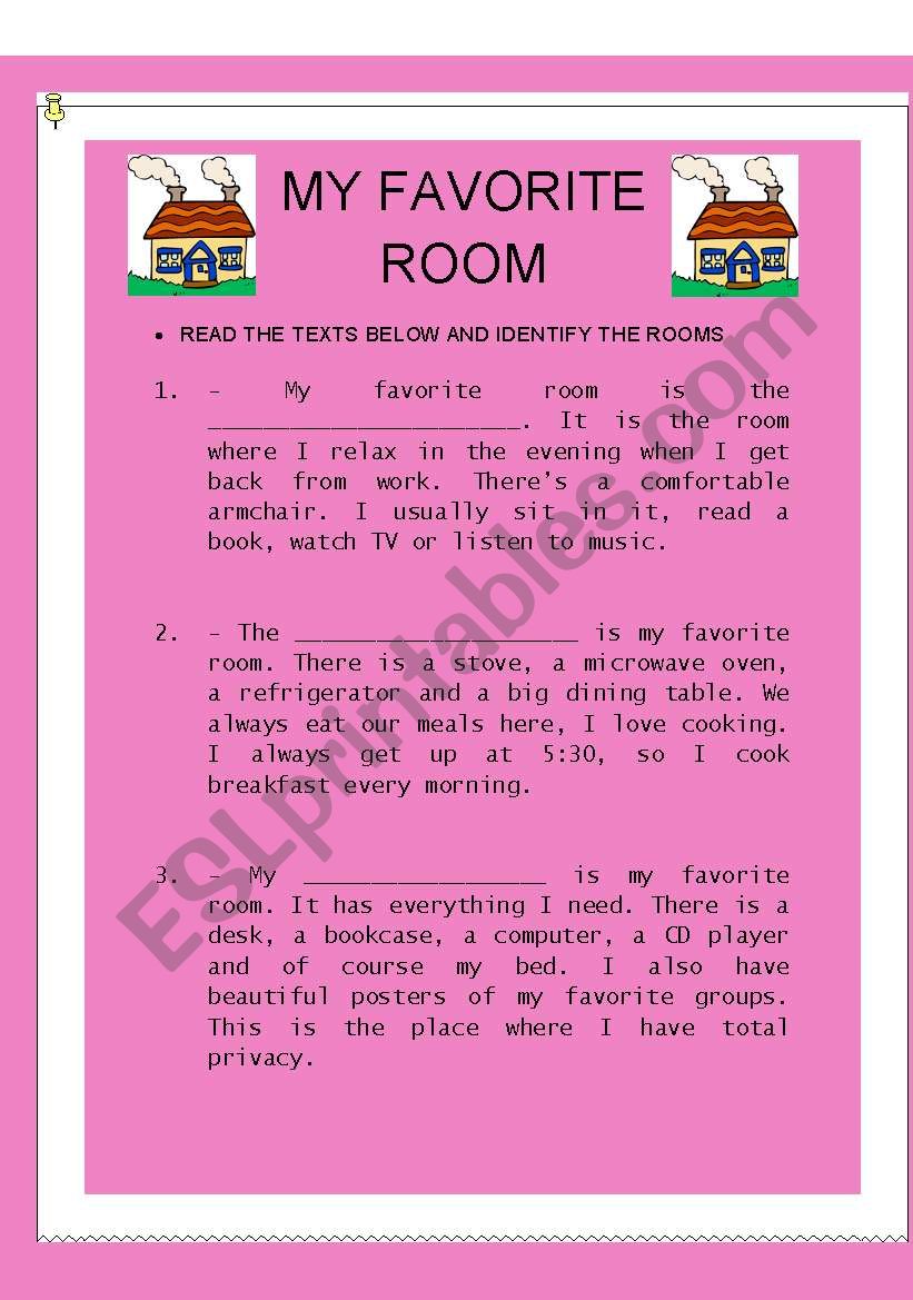 MY FAVORITE ROOM worksheet