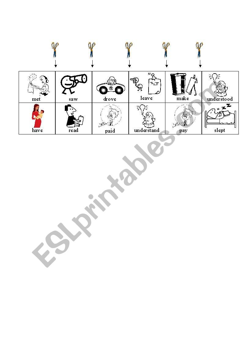 irregular verbs dominoes 4 worksheet