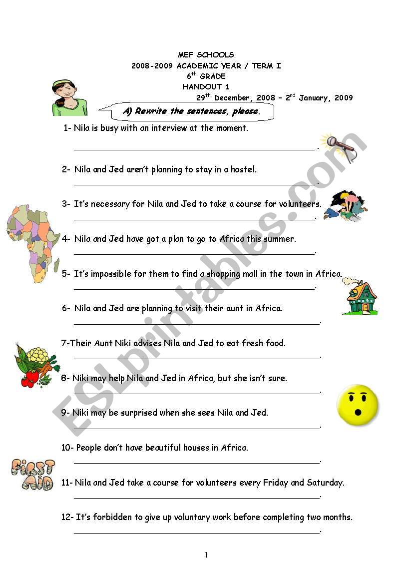 rewrite worksheet