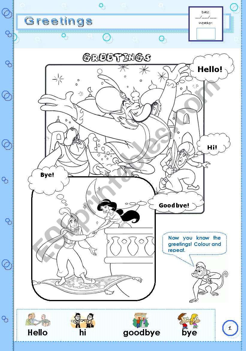 Greetings - page 1 worksheet