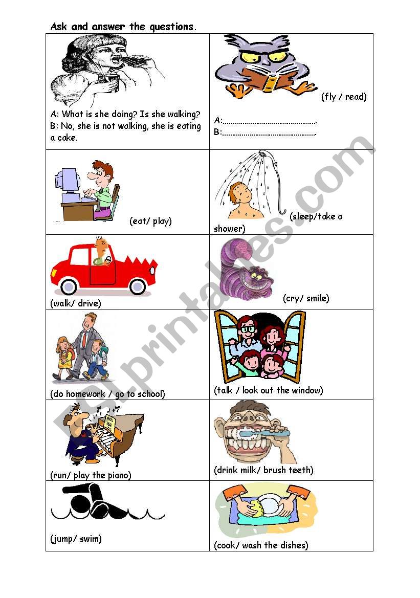 Present Continuous Questions worksheet