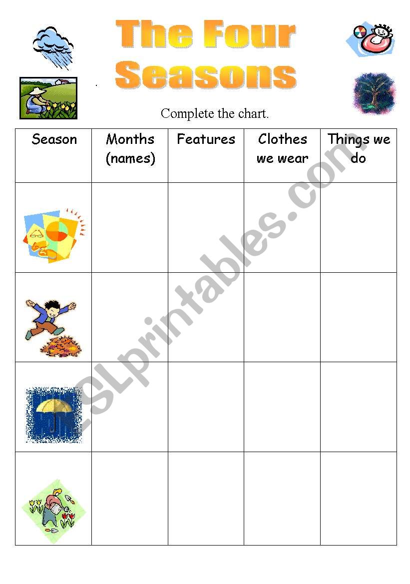 The Four Seasons worksheet