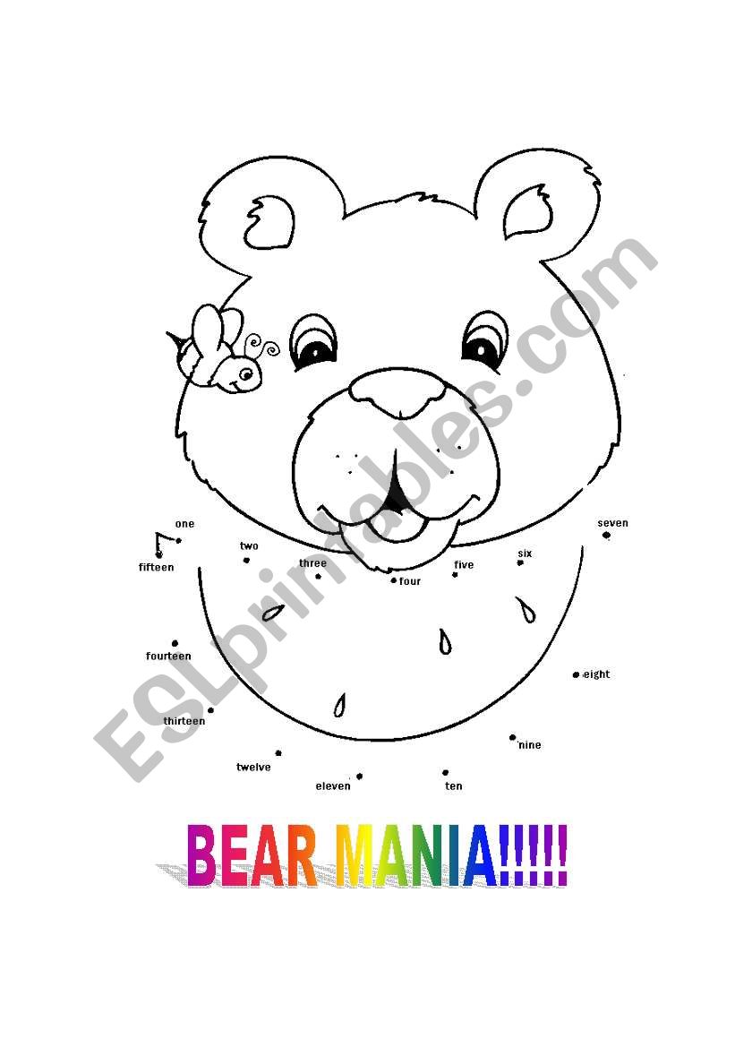 BEAR MANIA COLORING AND NUMBERS!