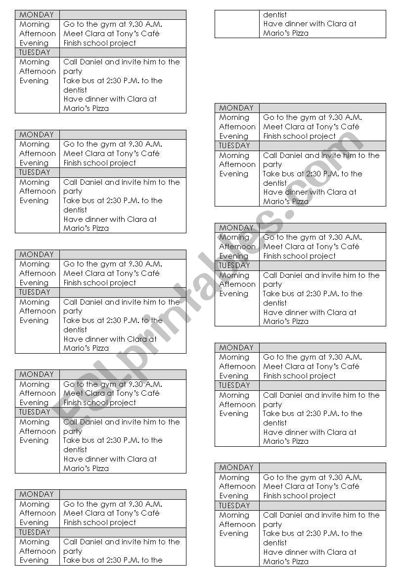 future plans worksheet