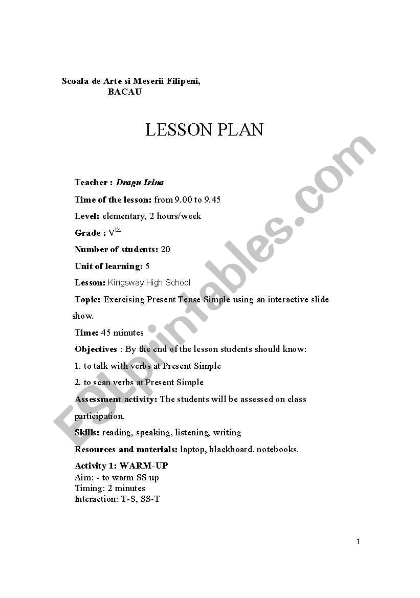 lesson plan worksheet