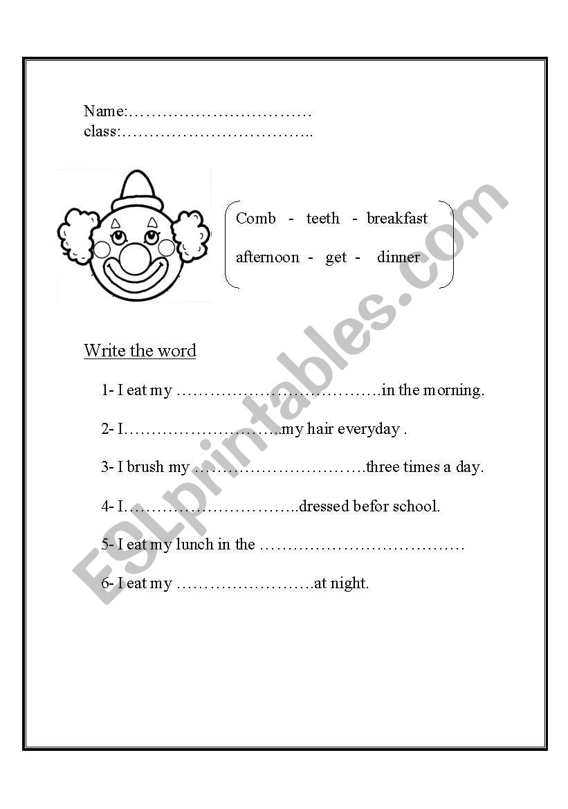 Activity worksheet