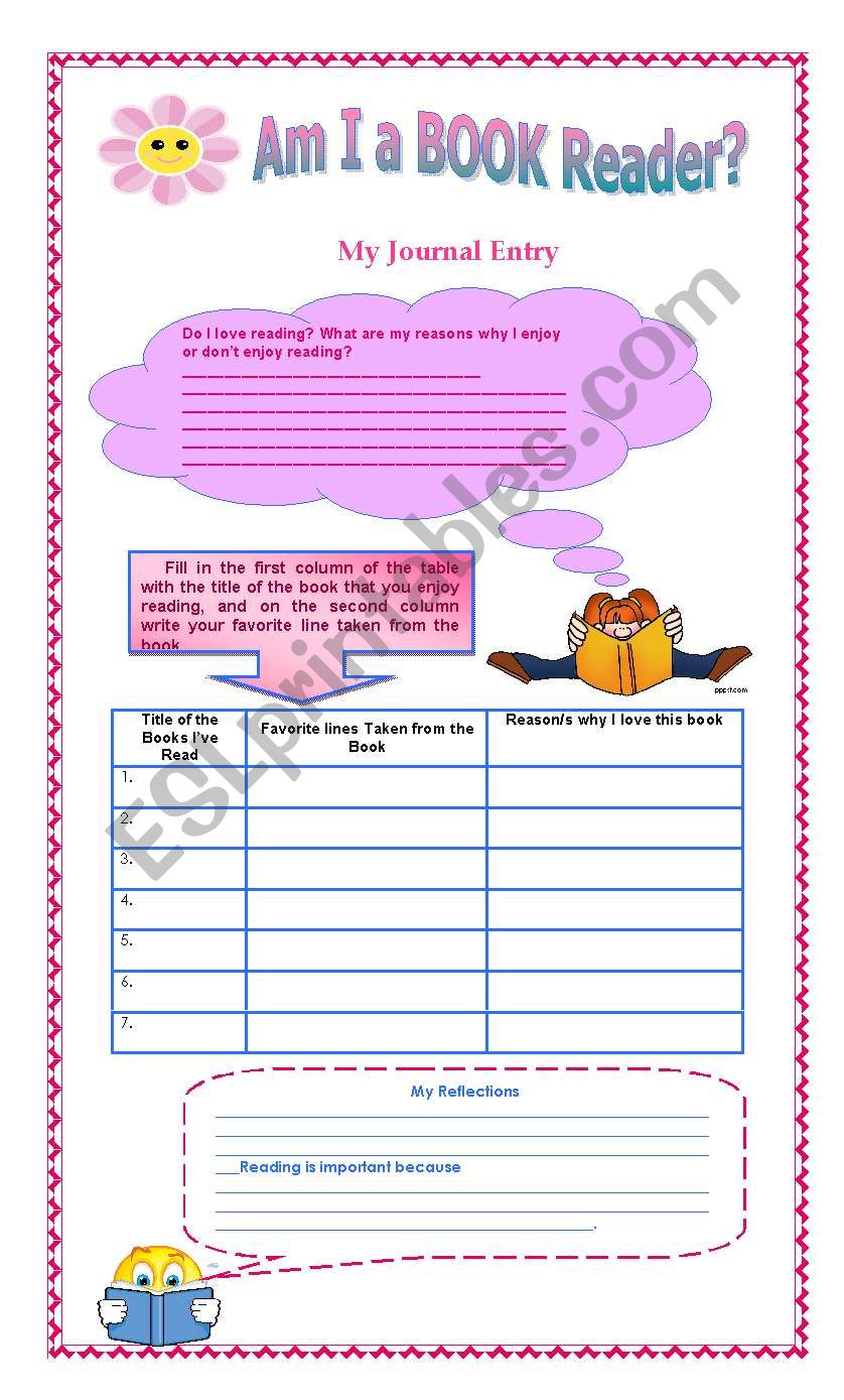 Am I a Book Reader? worksheet