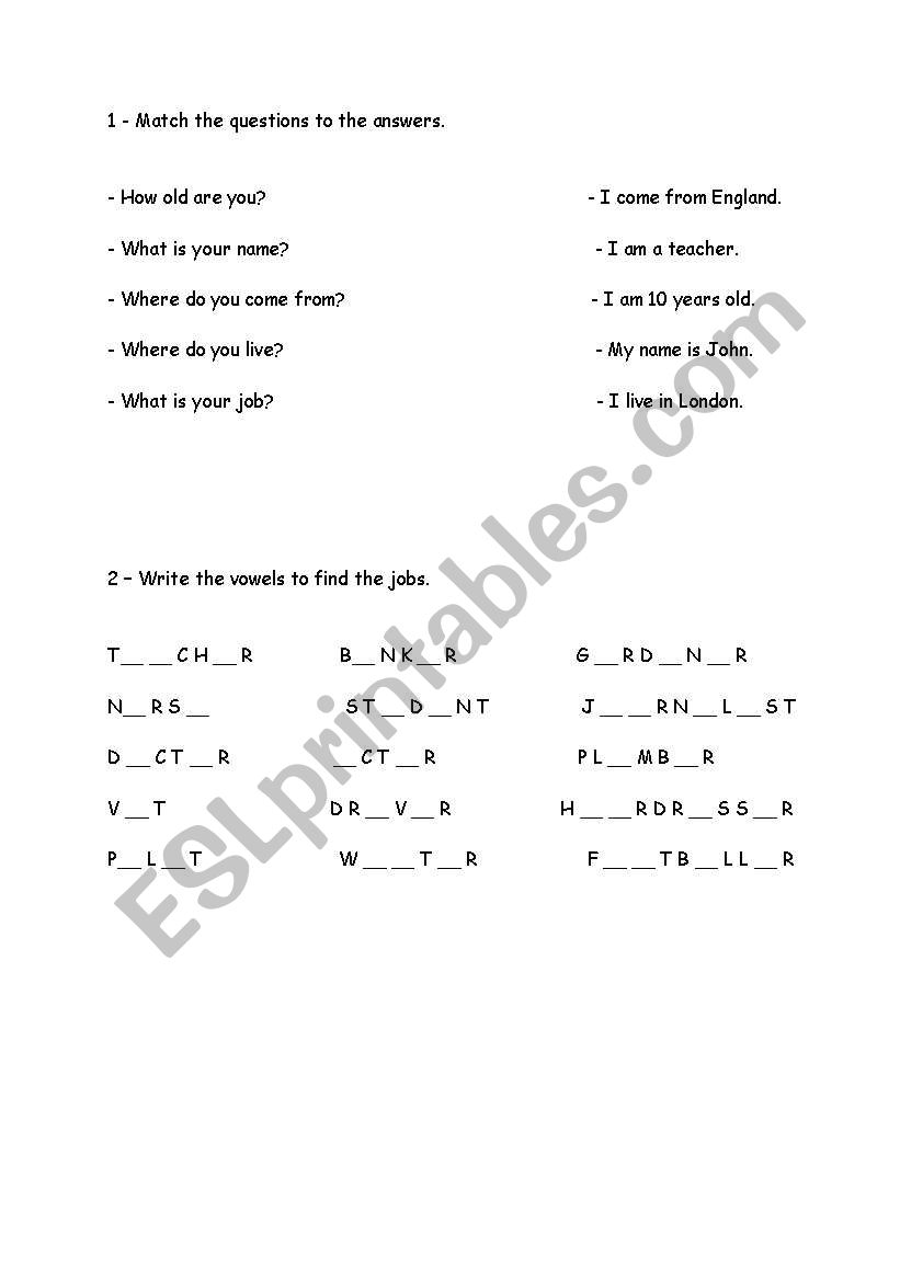 Exercises for beginners worksheet