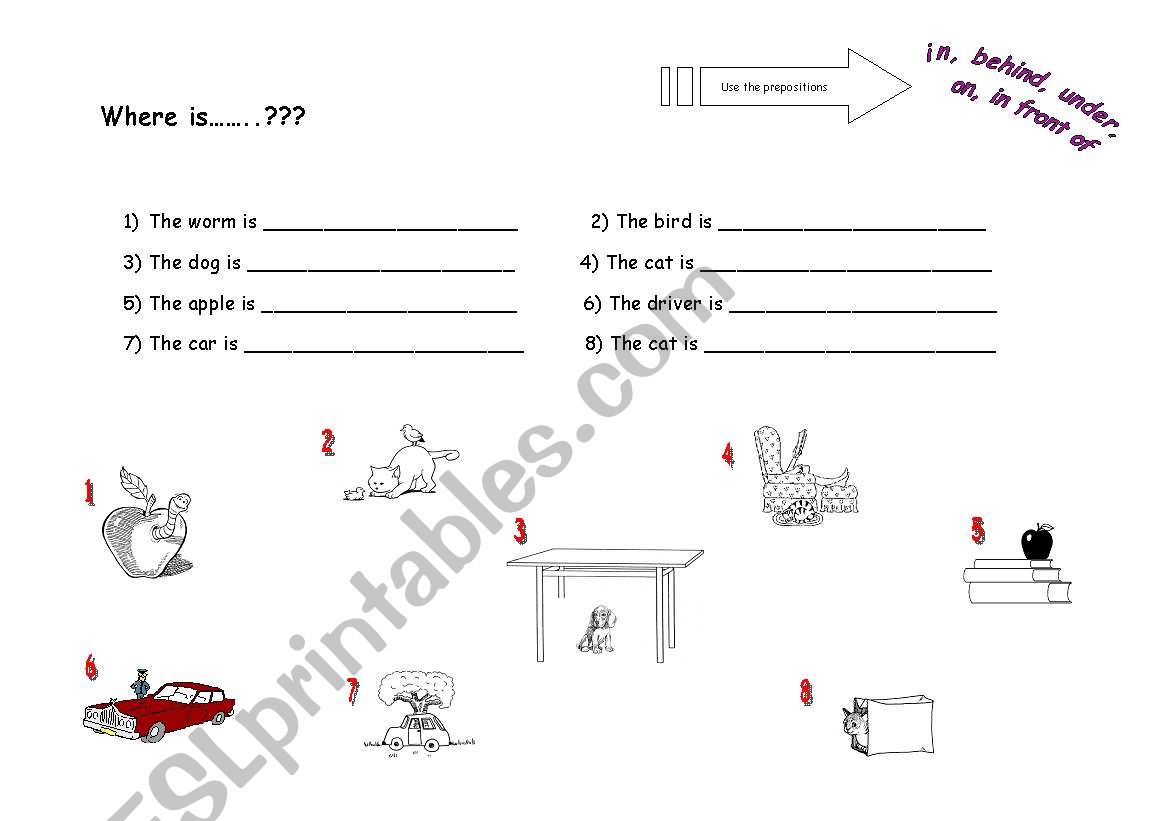 Prepositions worksheet