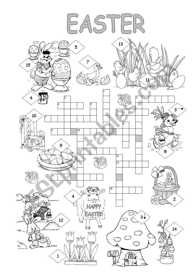 Easter crossword worksheet