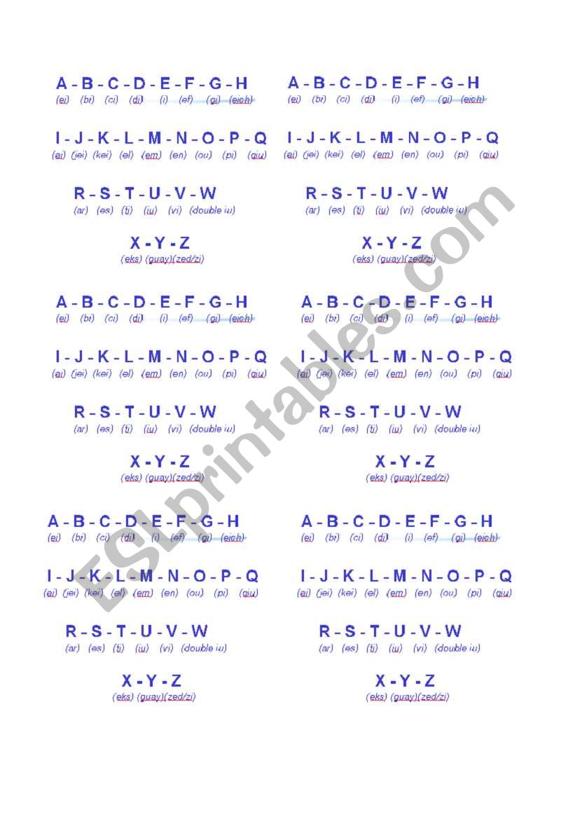 Alphabet worksheet