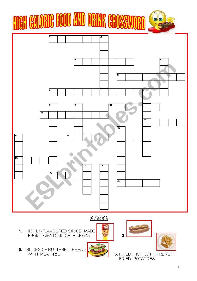 HIGH  CALORIC  FOOD  AND  DRINK  CROSSWORD