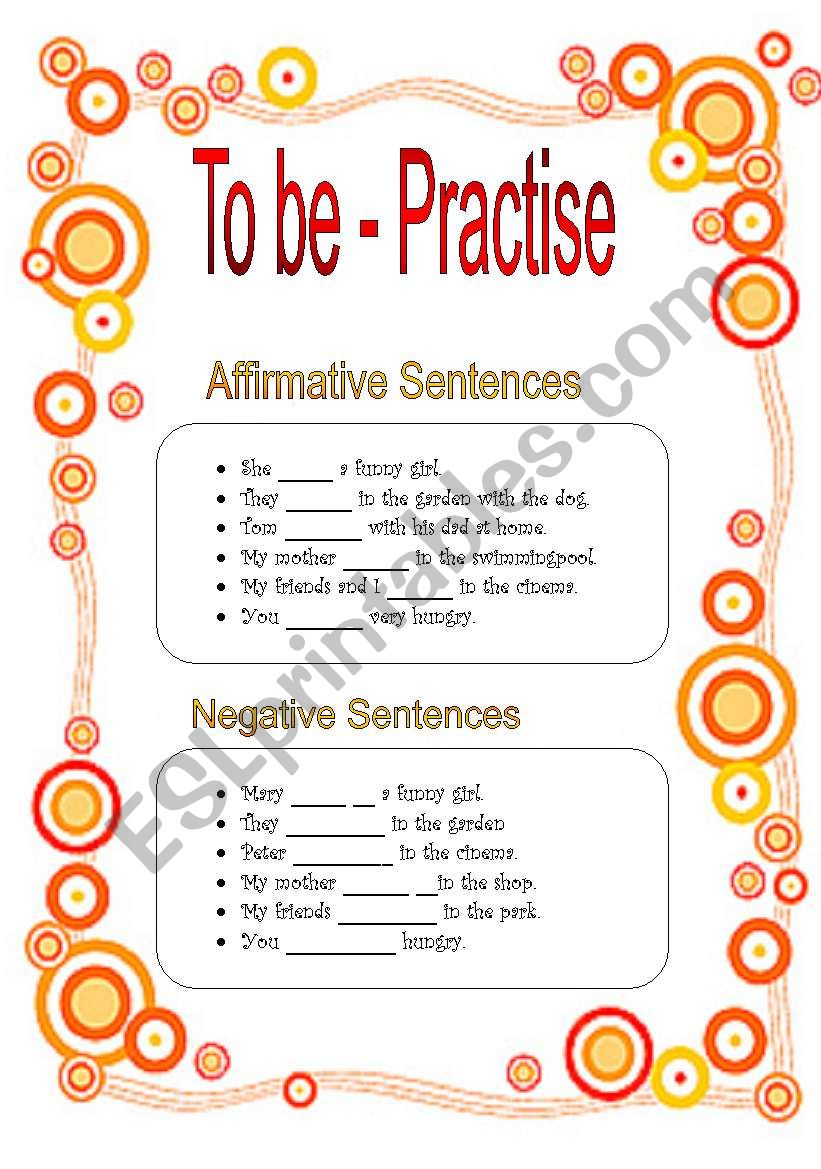 TO BE - SENTENCES  worksheet